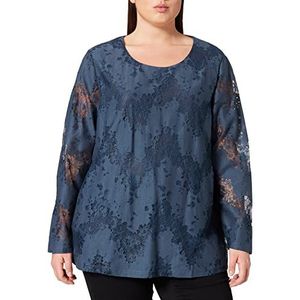 Samoon damesblouse, Blauw/blauw.