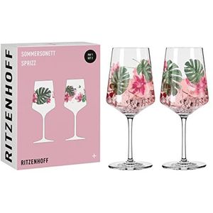 RITZENHOFF Ramona aperitiefglas 544 ml set van 2 kristalglas vaatwasmachinebestendig geschenkverpakking 6011001 roze groen