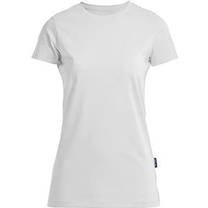 HRM Luxe dames ronde hals T-shirt maat I hoogwaardig T-shirt voor vrouwen ronde hals van 100% biologisch katoen basic T-shirt voor dames wasbaar tot 60 °C Hoogwaardig en duurzaam, wit (wit 02-wit), M, wit (wit 02-wit)