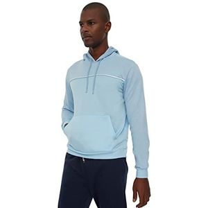 Trendyol Regular effen hoodie trainingspak voor heren (1 stuk), Blauw