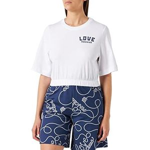 Love Moschino Haut Cropped T-Shirt Femme, Blanc Optique., 38