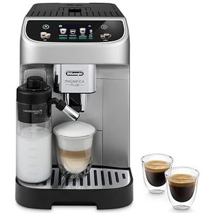 De'Longhi Magnifica Plus ECAM322.70.SB volautomatische koffiemachine met LatteCrema melksysteem voor automatische cappuccino, full-touch kleurendisplay, extra shot-functie, 2 x functie, 1450 W,