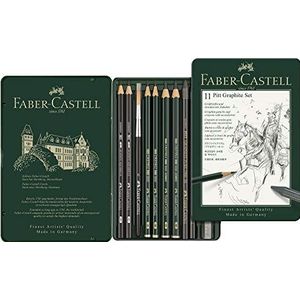 Faber-Castell Potloodset, grafiet, metalen doos, 11 stuks, meerkleurig