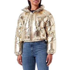 Pinko Gigabit-jas van canvas, spiegel, voor dames, H77_ORO METALLICO, 32, H77_ORO METALLICO