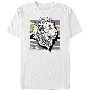 Disney Lion King Organic T-shirt, korte mouwen, uniseks, wit, XL, Weiss