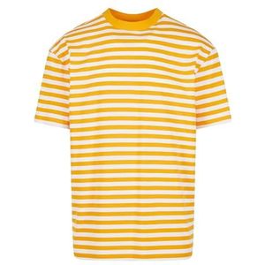 Urban Classics T-shirt à rayures pour homme, coupe droite, en coton, disponible en différentes couleurs, tailles S à 5XL, Blanc/Magicmango, XXL