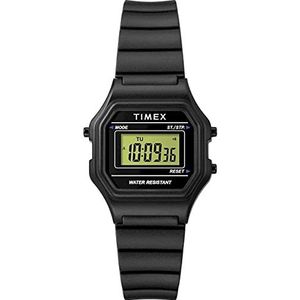 Timex - Polshorloge voor dames, digitaal, kwarts, met een armband van roestvrij staal, zwart., TW2T48700