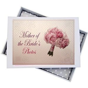 WHITE COTTON CARDS Moeder van de bruid, mini-fotoalbum, boeket bloemen, 12,5 x 17,5 x 2,5 cm