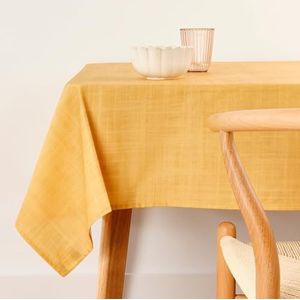 BELUM Nappe anti-taches, taille 155 x 155 cm - Nappe au toucher extra douce couleur moutarde - Nappe 100% fabriquée en Espagne - Tissu 100% coton biologique - Nappe modèle uni