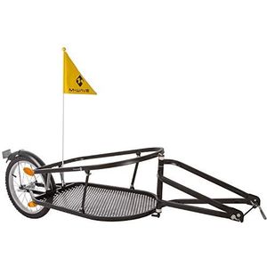 M-Wave Stalwart Single 40 fietskar, fietskar, bakaanhanger, eenwielaanhanger, transportaanhanger, bagagelaar met tas, draagkracht 35 kg.