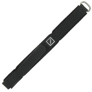 Horlogeband, kras, 14 mm, zwart, textiel, nylon, sport, 14 mm, nylon, Nylon