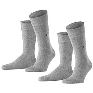 Burlington Everyday 2 stuks dunne katoenen herensokken, 2 paar herensokken (2 stuks), Grijs (Light Grey 3400)