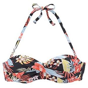 s.Oliver Suki-14 bikini voor dames, Zwarte bloemenprint