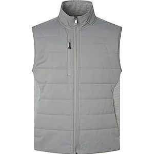 Hackett London HS Quilt Gilet Fz Maillot de survêtement Homme, Silver Grey, XXL