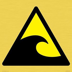 W056 Panneau d'avertissement : Tsunami Hazard Zone – 400 x 400 mm – S40