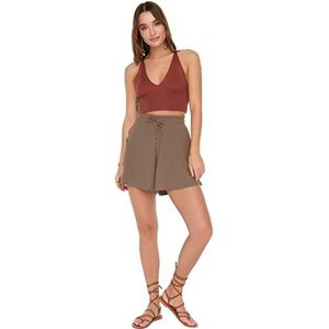 Trendyol Rock Sucht Casual Shorts voor dames, Mink