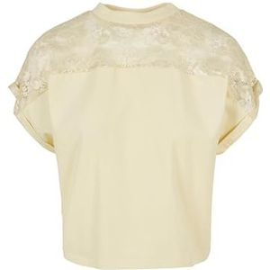 Urban Classics Dames Shorts met kant oversized T-shirt Geel Soft 3XL, Zacht geel