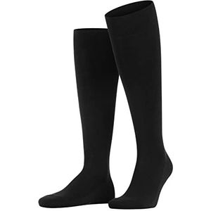 FALKE Heren Family lange sokken ademend duurzaam katoen versterkt effen klassieke platte teennaad voor dagelijks gebruik en werk 1 paar, Zwart (Black 3000) - Eco-vriendelijk