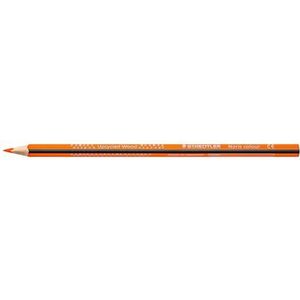 STAEDTLER Noris colour 187 kleurpotlood, zacht oppervlak, hoge breukvastheid, gemaakt van gerecycled hout, uniek product, oranje, vouwdoos, 12 kleurpotloden, 187-4