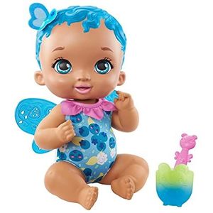 My Garden Baby Butterfly babypop vlinder verrukt bosbessengeur 30 cm met 2 accessoires om in water te duiken, geurpop voor kinderen vanaf 2 jaar, GYP01