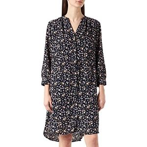 SELECTED FEMME Vrouwelijke jurk met print met lange mouwen, Donkere saffier / Aop: aop