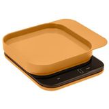 Rosti Mensura Keukenweegschaal, huishoudweegschaal, bakweegschaal, digitale keukenweegschaal met kom en tarrafunctie, maximaal gewicht 10 kg, 16,5 x 20,3 x 3,5 cm, curry