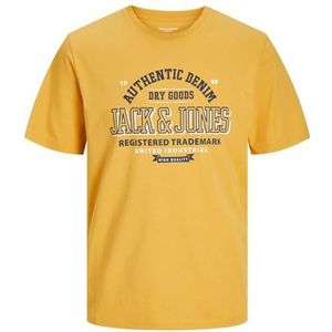 JACK & JONES Jjelogo Aw24 Sn T-shirt met ronde hals en 2 hals voor heren, Honinggoud