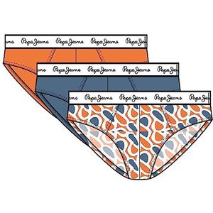 Pepe Jeans P Print Bf 3p Bikini voor heren (3 stuks), Oranje (oranje).