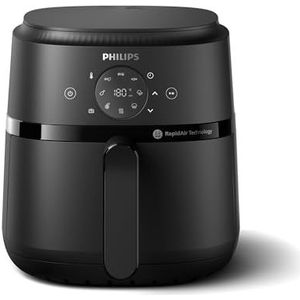 Philips Airfryer série 2000 4.2L -Puissance 1500W, Technologie RapidAir, Écran tactile digital, 13 options de cuisson, 9 fonctions préréglées, Jusqu'à 90% de matières grasses en moins, Noir (NA229/00)