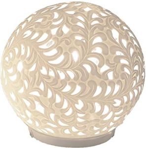 Formano 662378 Romantische Harmonie Kogellamp van porselein, 18 cm, wit