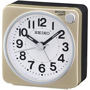 Seiko - QHE118G - Wekker met batterij, kleur: goud, wit, modern, Wit., modern