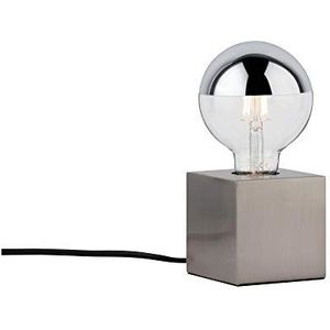 Paulmann Tafellamp Kura 79730 max. 20 Watt bedlampje van geborsteld ijzer zonder metalen gloeilamp E27