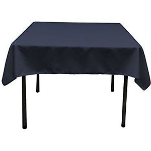 LA Linen Polyester Poplin Square Tablecloth, 52 bij 52 inch, Navy Blue