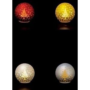 AD TREND RGL354 glazen kaars bal 15 cm 12 LED's 75044, zoals afgebeeld, uniek