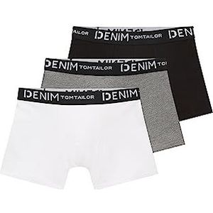 TOM TAILOR denim hipster boxershorts voor heren in triple pack met stretch, 10350 - Grijs gemêleerd