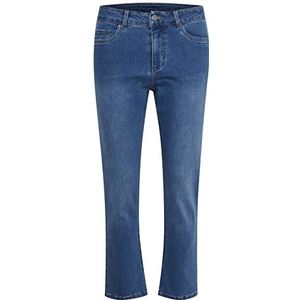 KAFFE Kajessie Cropped Jeans Pants Femme, Medium Blue Denim, 42