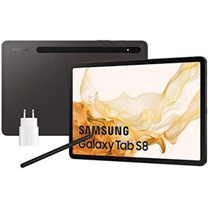 Samsung Galaxy Tab S8+ met oplader, 12,4 inch tablet (8 GB RAM, 256 GB geheugen, WLAN, Android 12) zwart - Spaanse versie