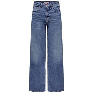 Only ONLMADISON Blush HW Wide DNM CRO372 Noos, ONLMADISON Blush HW Wide DNM CRO372 Noos Dames, Medium Blue Denim,, Medium Blue Denim