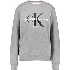 Calvin Klein Jeans Iconische Monogram Crewneck heren Sweater, grijs (Mid Grey Heather P2F), XS