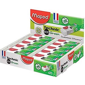 MAPED Gum Technic 600 Green, gemaakt in Frankrijk, 20 stuks