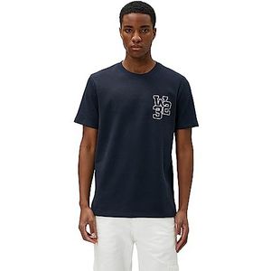 Koton T-shirt à manches courtes Varsity brodé à col rond pour homme, Bleu marine (704), M