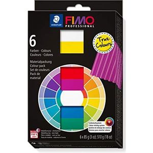 Staedtler - Fimo Professional – set van 6 boetseerklei, 85 g, True Colours