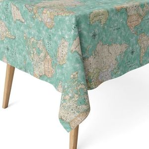 ECOMMERC3 Tafelkleed, vuilafstotend, rechthoekig, afmetingen 220 x 140 cm, vuilafstotend, extra zacht en waterdicht, turquoise