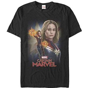 Marvel Captain Marvel Organic T-shirt met korte mouwen, zwart.