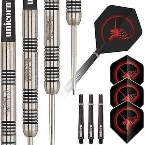 Unicorn dartpijlen, 80% wolfraam, natuurlijk/zwart, 25