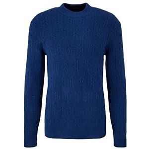 TOM TAILOR Gebreide herentrui gevlochten 10668 - Sky Captain Blue, L, 10668 - Sky Captain Blue