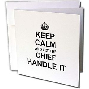 3dRose gc_233170_2 Grappige wenskaart ""Keep Calm and Let The Chief Handle It"", 15 x 15 cm, 12 stuks