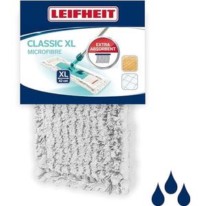 Leifheit Overtrek voor Classic XL vloerreiniger, hoogwaardig microvezel reinigingsaccessoire voor alle soorten vloeren, afneembaar