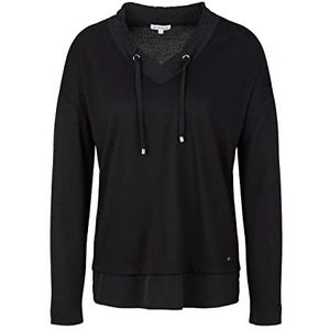 TOM TAILOR Dames shirt met lange mouwen 14482 - Deep Black, XS, 14482, Deep Black