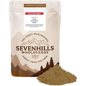 Sevenhills Wholefoods Poeder, 7 paddenstoelen, biologisch mengsel, 200 g (Reishi, Chaga, Shiitake, Maitaké, Leeuwenmanen, Cordyceps, Tremella)